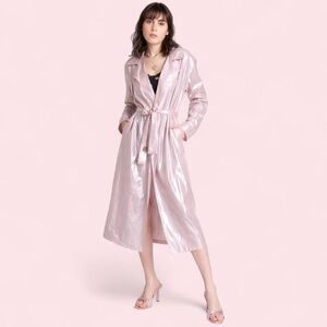 Pink Iridescent Trench Coat